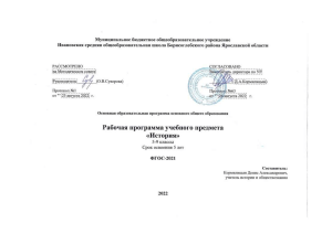 Рабочая программа по истории 5-9 классы
