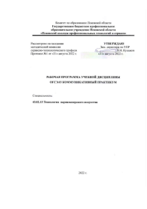 Коммуникативный практикум: рабочая программа