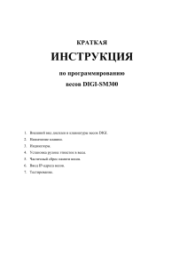 Инструкция по программированию весов DIGI-SM300