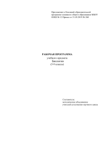 Рабочая программа по биологии 5-9 классы