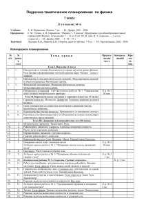 Физика 7 класс: Поурочное планирование