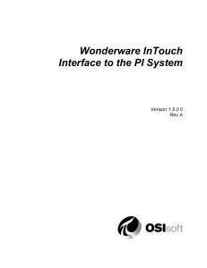 Wonderware InTouch - PI System Interface Manual