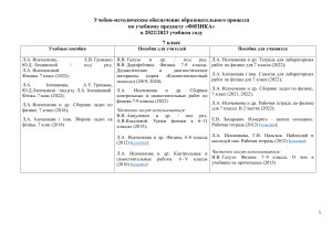 Физика: Учебно-методическое обеспечение, 7-11 класс