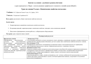 Химия 9 класс: Химические свойства металлов. Урок