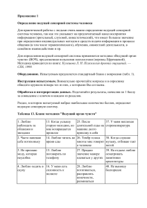 Методика определения ведущей сенсорной системы человека