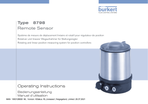 Type 8798 Remote Sensor Operating Instructions