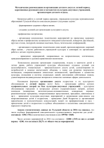 Детский досуг летом: методические рекомендации