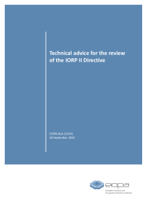 IORP II Directive Review: Technical Advice & Analysis