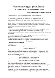 Строение клетки: план-конспект урока биологии 10 класс