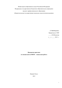 Программа практики по социальной работе