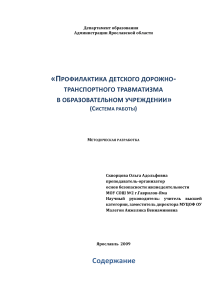 Профилактика ДДТТ в школе: Методическая разработка