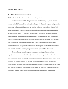 Prenatal Exercise & Glycemic Control: Online Supplement