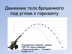 Движение тела, брошенного под углом к горизонту