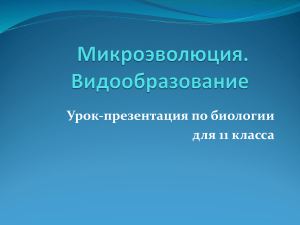 Микроэволюция и видообразование: презентация по биологии