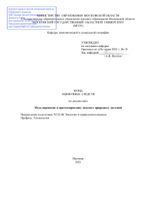 Оценочные средства: Моделирование опасных явлений