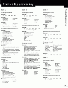 Practice File Answer Key: Units 1-4