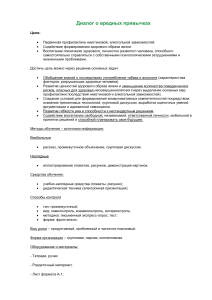 План урока о вредных привычках: профилактика и здоровье
