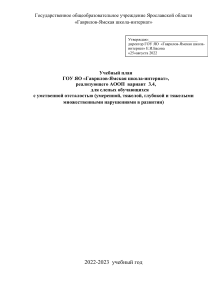 Учебный план для слепых с умственной отсталостью