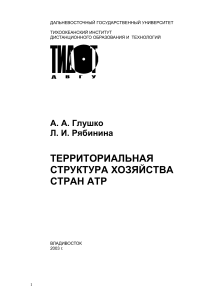 Территориальная структура экономики АТР