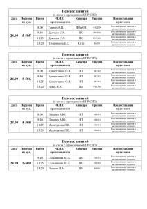 Расписание переноса занятий 24.09