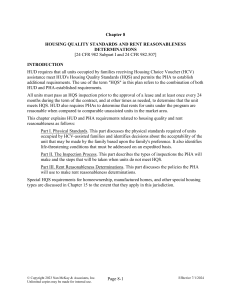 HQS & Rent Reasonableness Guide for Housing Choice Voucher Program
