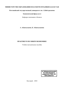 Практикум по микроэкономике: задачи и упражнения