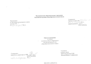 Рабочая программа по химии 8 класс