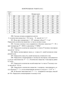 Контрольная работа по физике: Молекулярная физика и термодинамика
