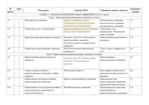 Учебный план по физике: Механика, законы движения