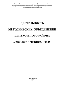 Методическая деятельность в Центральном районе 2008-2009