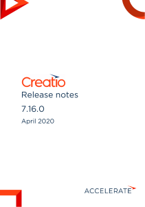 Creatio 7.16.0 Release Notes: New Features & Updates