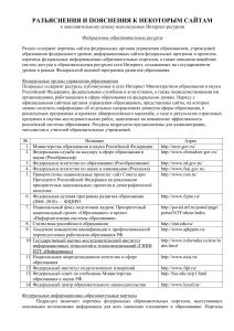 Федеральные образовательные ресурсы: список сайтов