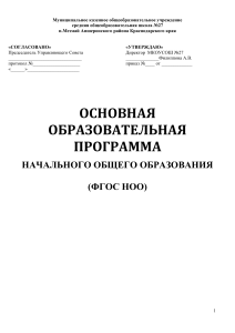 Основная образовательная программа НОО (ФГОС)