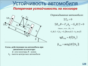 Устойчивость автомобиля: Учебное пособие