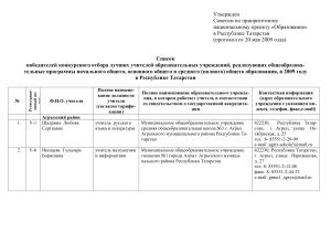 Список победителей конкурса учителей Татарстана 2009