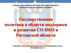 Поддержка СО НКО в Ростовской области: семинар для руководителей