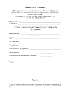 Образец отчета по практике ВГТУ