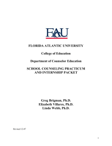 School Counseling Practicum & Internship Packet