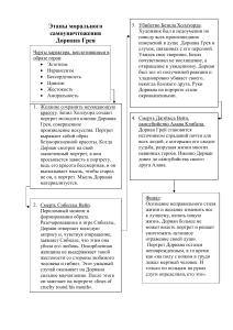 Этапы морального саморазрушения Дориана Грея