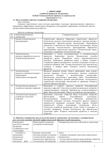 Технологические процессы в строительстве: рабочая программа