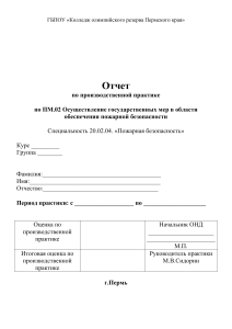 Отчет по практике Пожарная безопасность