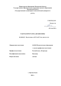 Подготовка к ОГЭ/ЕГЭ по литературе: Рабочая программа