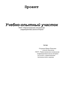 Проект учебно-опытного участка школы