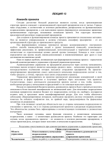 Команда проекта: формирование и управление