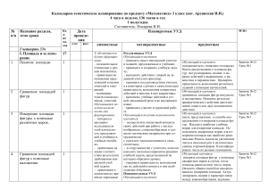 Математика 3 класс: Календарно-тематическое планирование