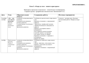 План занятий в детском саду: «Озера да леса – нашего края краса»