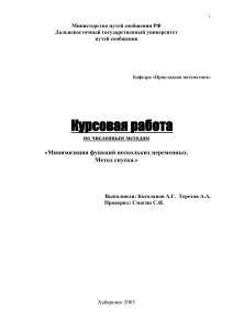 Минимизация функций методом спуска: Курсовая работа