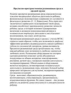 Развивающая среда в средней группе детского сада