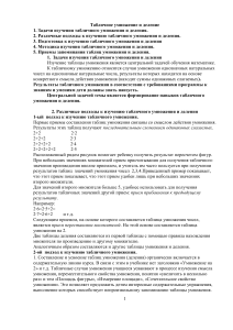 Табличное умножение и деление: Методика изучения