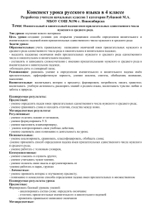 Конспект урока: Именительный и винительный падежи прилагательных